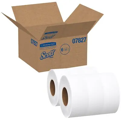 Kimberly Clark - 07827 Toilet Tissue Scott® Essential JRT Extra Long White 2-Ply Jumbo Size Cored Roll Continuous Sheet 3-11/20 Inch X 2000 Foot