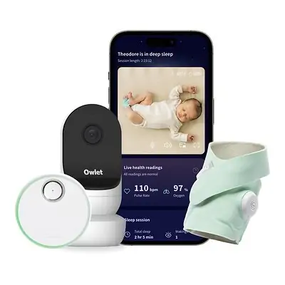 Owlet Baby Care Inc - PS04NMBBJ Owlet® Dream Duo Smart Baby Monitor with Motion Alerts & Temperature Monitoring