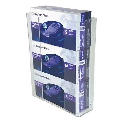 Unimed - Midwest CCG3061282 - Glove Box Holder Horizontal Mounted 3-Box Capacity Clear 3-1/2 X 11 X 14-1/2 Inch Acrylic - 1/Box, 5/Case