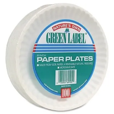 Essendant Co-United Stationers - AJMPP6GREWH Green Label® Nature's Own Plate