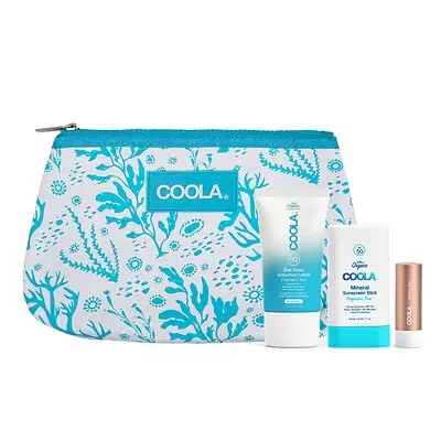 COOLA LLC - CL10824 Suncare Travel Kit COOLA® Mineral SPF 30 / SPF 50 Lotion / Stick Pouch