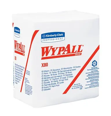 Kimberly Clark - 41026 Multipurpose Task Wipe WypAll® PowerClean™ X80 Heavy Duty 50 Count Poly Pack 12 X 12-1/2 Inch NonSterile Disposable