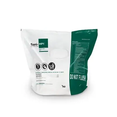 Professional Disposables - P0125P Surface Disinfectant Cleaner Sani-HP1™ Germicidal Manual Pull Wipe 300 Count Bag Sweet Scent NonSterile