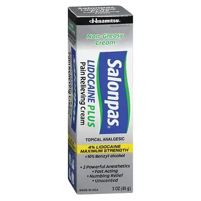 Emerson Healthcare - HA-203 Salonpas Lidocaine 4% Plus Pain Relieving Cream