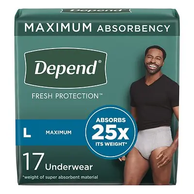 Kimberly Clark - 47926 Depend® Fresh Protection™ Men's Maximum Absorbency Underwear