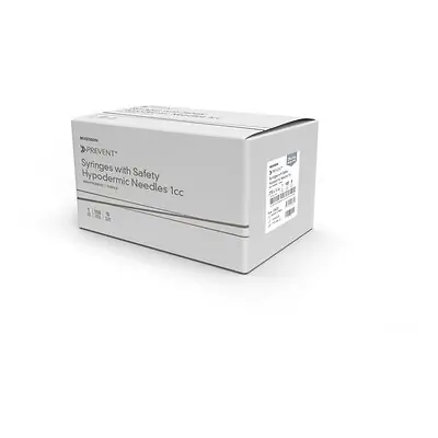 McKesson Brand - 102-SNT1C2558S3 Safety Tuberculin Syringe with Needle McKesson Prevent® 1 mL 5/8 Inch 25 Gauge Hinged Safety Needle Ultra Thin Wall