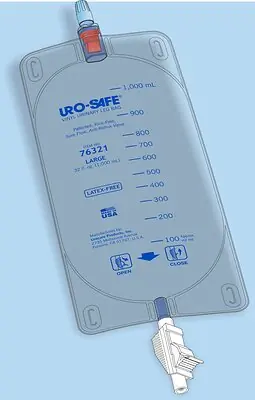 Urocare Products - 7632112 Urinary Leg Bag Uro-Safe® Anti-Reflux Valve Sterile 950 mL Vinyl