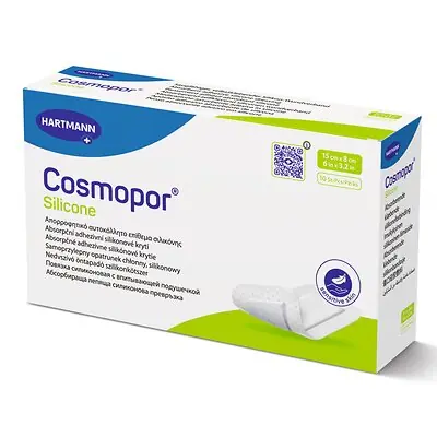 Hartmann - 901108 Island Dressing Cosmopor® Silicone 3.2 X 6 Inch Rectangle Sterile Water Resistant Nonwoven Backing