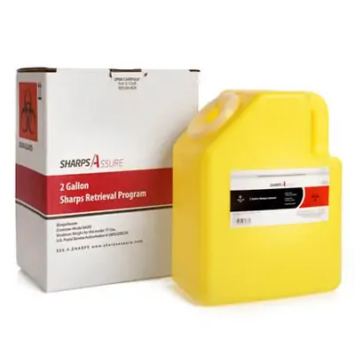 Sharps Assure LLC - SA2GC-12 Mailback Chemotherapy Container Sharps Assure Red Base 11-2/5 H X 5-1/2 W X 9 L Inch Vertical Entry 2 gal.