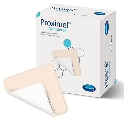 Hartmann - 15713100 Foam Dressing Proximel® Non-Border 4 X 4 Inch Without Border Waterproof Backing Silicone Face Square Sterile