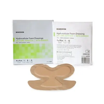 McKesson Brand - 4839 McKesson 9 x 9 Inch Five-Layer Hydrocellular Foam Dressing for Heels
