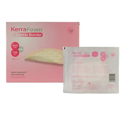 Solventum Corporation CWL1135 - Foam Dressing KerraFoam™ Gentle Border 7 X 8 Inch With Border Film Backing Silicone Adhesive Oval Sterile - 1/Each, 10/Carton, 90/Case