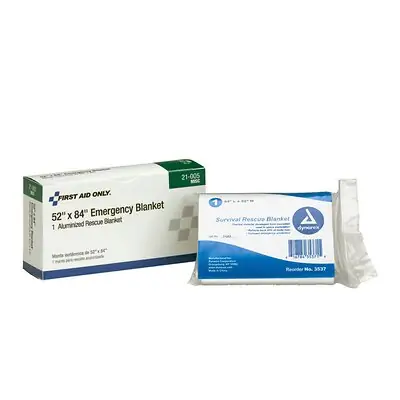 Acme United - 21-005-002 Emergency Blanket First Aid Only® 52 X 84 Inch Mylar / Aluminum Silver