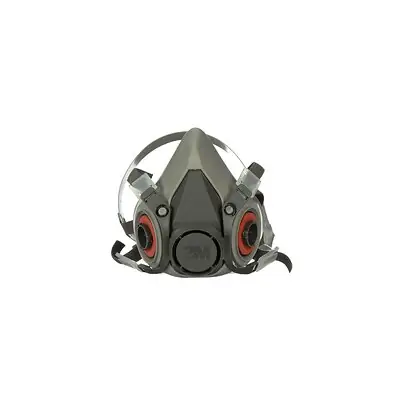 3M Company - 7000001933 3M™ 6000 Reusable Respirator Industrial Half Face 4 Point Adjustable Head Strap Medium Gray / White