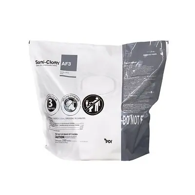 Professional Disposables - P938250 Surface Disinfectant Cleaner Sani-Cloth® AF3 Premoistened Germicidal Manual Pull Wipe 250 Count Bag Unscented NonSterile