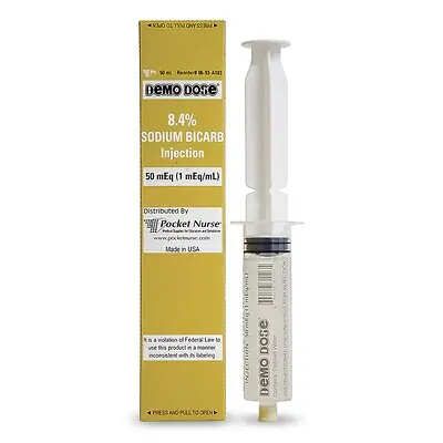 Nasco Healthcare - PN01073 Clinical Training Medication Demo Dose® Sodium Bicarb 8.4% Liquid Pre-Filled Syringe 50 mL