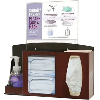 Bowman Manufacturing - BD212-0033 Hygiene Dispensing Station Signature Series Cherry / Clear 4.4 X 17.9 X 19.8 Inch ABS Plastic / PETG Plastic