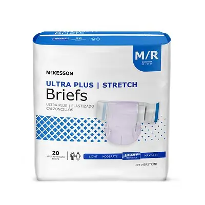 McKesson Brand - BRSTRMR McKesson Ultra Plus Stretch Heavy Absorbency Incontinence Brief