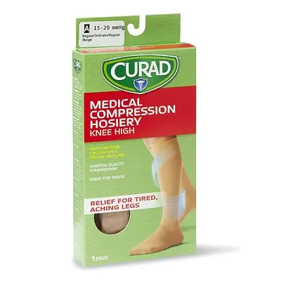 Medline - MDS1700ETH Compression Stocking Curad® Knee High Size E Tan Closed Toe