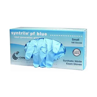 McKesson Brand 27-26 - Exam Glove Syntrile® pf Large 100 per Box NonSterile Nitrile Standard Cuff Length Fully Textured Blue Not Rated - 100/Box, 1000/Case