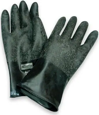 Fisher Anatomical - 113949A Chemical Protection Glove North™ Size 7 Butyl Rubber Black 11 Inch Length Beaded Cuff NonSterile