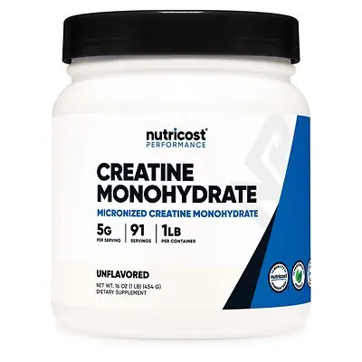 Nutricost - NCW015309 Oral Supplement Nutricost Creatine Monohydrate Unflavored Powder 1 lbs. Canister