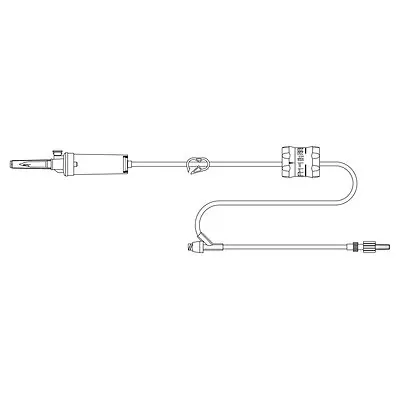 McKesson Brand - MS950E Primary IV Administration Set MedStream Gravity 1 port 20 Drops / mL Drip Rate 15 Micron Filter 85 Inch Tubing Solution Flow Regulator