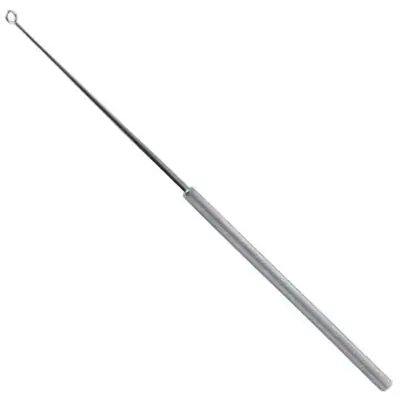 Jedmed Instrument Company - 31-0100 Ear Curette JedMed Buck 6 Inch Length Round Knurled Handle Size 00 Tip Angled Blunt Loop Tip