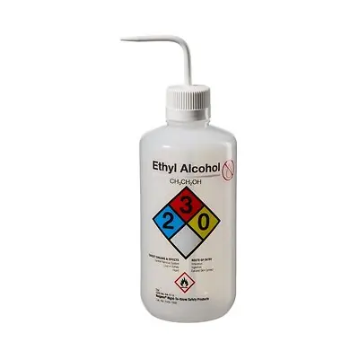 Thermo Scientific - 2425-1002 Safety Wash Bottle Nalgene™ Right-to-Know Ethyl Alcohol Label / Narrow Mouth LDPE / Polypropylene 1
