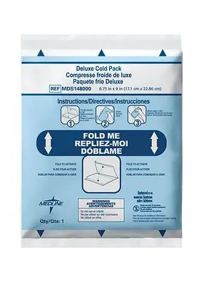 Medline - MDS148010 Instant Cold Pack with Cover Medline Deluxe General Purpose 5 X 7-1/2 Inch Poly Nylon / Paper Disposable