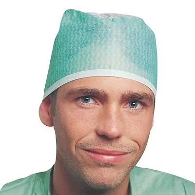 Molnlycke - 621301 Surgeon Cap One Size Fits Most Green / White Tie Closure