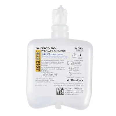 Medline - HUD00301 Aquapak® Prefilled Bubble Humidifier Water Resevoir