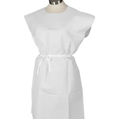 Tidi Products - 910420 Patient Exam Gown TIDI® Medium White Disposable