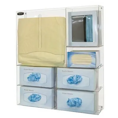 Bowman Manufacturing - PS016-0111 PPE Dispenser Wall / Door Mount Clear 4-3/4 X 23-1/2 X 26-1/2 Inch Plastic