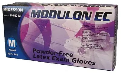 McKesson Brand 14-020-M - Exam Glove McKesson MODULON™ EC Medium 50 per Box NonSterile Latex Extended Cuff Length Textured Fingertips Ivory Not Rated - 1/Box, 10/Case