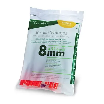 Allison Medical Inc - 22-6510 Standard Insulin Syringe with Needle Surecomfort® 1 mL 5/16 Inch 31 Gauge NonSafety Regular Wall