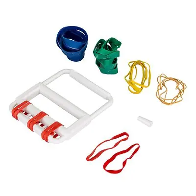 Fabrication Enterprises - 10-1865 Rubber Band Hand Exerciser CanDo® Tan / Yellow / Red / Green / Blue 2X-Light to Heavy Resistance