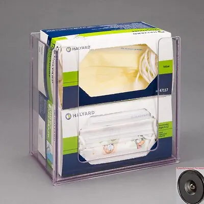 Poltex Inc - CHLADLTMSK-M Face Mask Dispenser Magnetic Mount 2-Box Capacity Clear 4-1/2 X 7-1/2 X 7-3/4 Inch PETG Plastic