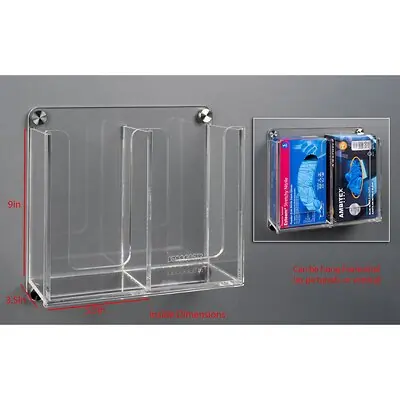 Poltex Inc - DECOGBST2-W Glove Box Holder Poltex Wall Mount 2 Boxes of Gloves Clear 5-1/2 X 9 X 3-1/2 Inch Acrylic