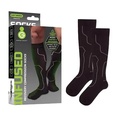 Green Drop Compression LLC - SOX-1454 Compression Socks Green Drop™ Knee High Small / Medium Black Closed Toe
