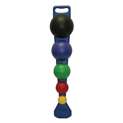 Fabrication Enterprises - 10-1742 Balance System CanDo® MVP® 5-Ball Set with Wall Rack (1 Each: Yellow, Red, Green, Blue, Black) 6 X 6 X 32 Inch