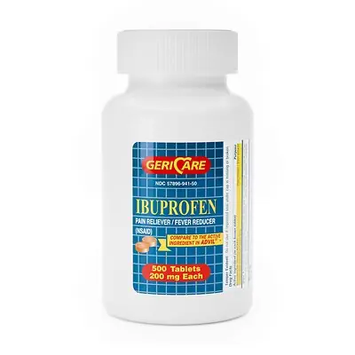 Geri-Care - 941-50-GCP Pain Relief Geri-Care® 200 mg Strength Ibuprofen Tablet 500 Per Bottle