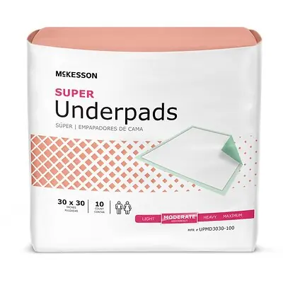 McKesson Brand - UPMD3030-100 McKesson Super Moderate Absorbency Underpad