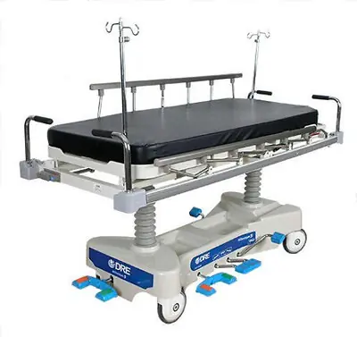 DRE MED - 7JE200RS Transport Stretcher Millenium 5 Adjustable Height / 5th Wheel 500 lbs. Weight Capacity