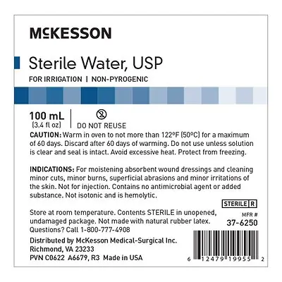 McKesson Brand - 37-6250 McKesson Sterile Water Irrigation Solution