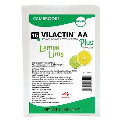 Cambrooke Therapeutics - 37014 Oral Supplement Vilactin™ AA Plus Powder 15 Lemon-Lime Flavor Powder 1.4 oz. Individual Packet