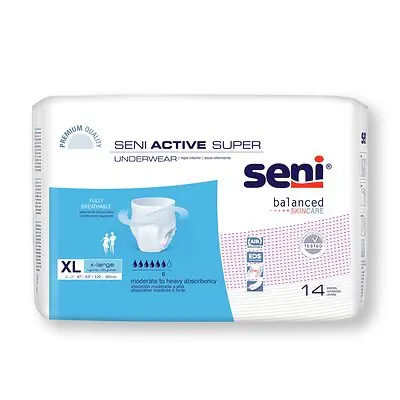TZMO USA Inc - S-XL14-AS1 Seni® Active Super Moderate to Heavy Absorbent Underwear