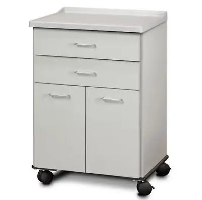 Clinton Industries - 8922-A-1GR-066-055 Mobile Treatment Cabinet Model 8922 Mobile Laminate 2 Drawers 1 Shelf Door Lock / Latch Combo