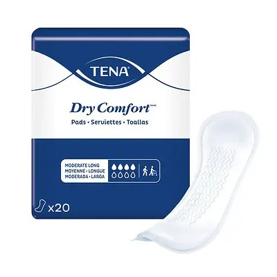 Essity HMS North America Inc - 57253 Bladder Control Pad TENA® Dry Comfort™ 12 Inch Length Moderate Absorbency Super Absorbent Core One Size Fits Most