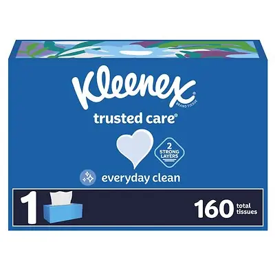 Kimberly Clark - 54266 Facial Tissue Kleenex® Trusted Care® White 3.469 X 4-3/4 Inch 160 Count